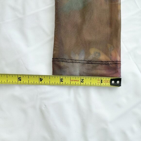 Desigual Women's Long Sleeve Geometric Print Top Sheer Floral Sleeves Size Small - Picture 8 of 16